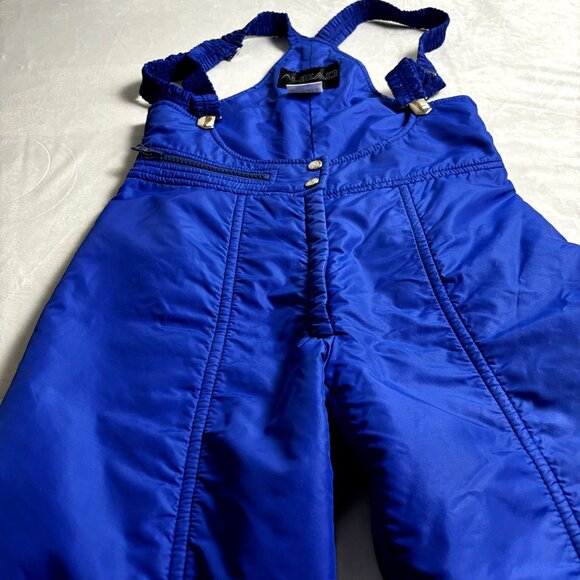 Head Blue Women's Ski Bibs Sz S-M Nylon Snow Pants Adjustable Strap Snowsuit VTG - Picture 15 of 16